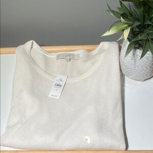 NWT LOFT Women's Soft Cream Crew Neck Sweater